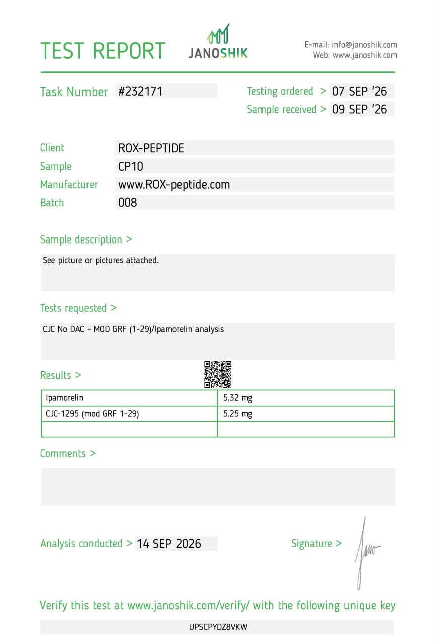 ROX Peptides CJC-1295 / Ipamorelin test report — task 232171